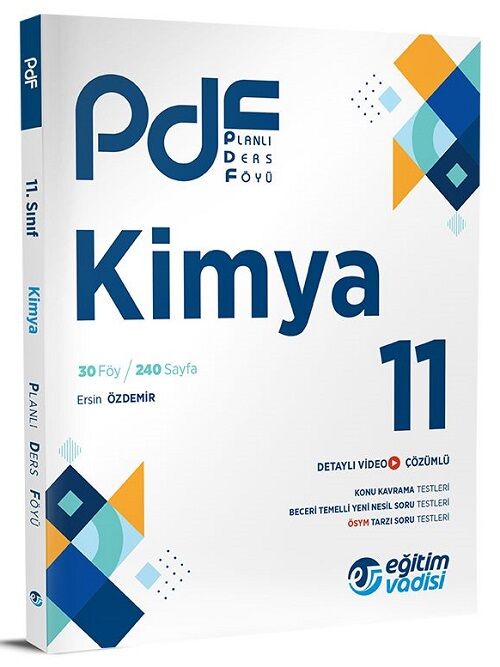 Eğitim Vadisi 11. Sınıf Kimya PDF Planlı Ders Föyü Video Anlatım Destekli Eğitim Vadisi Yayınları