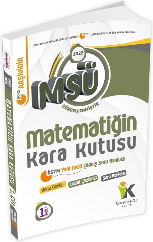 İnformal 2022 MSÜ Matematiğin Kara Kutusu 1. Cilt Çıkmış Sorular Soru Bankası İnformal Yayınları