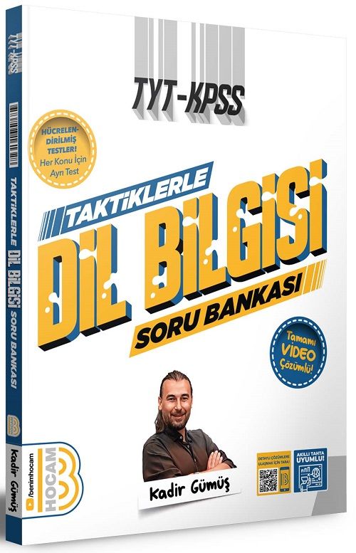 Benim Hocam 2025 YKS TYT KPSS Taktiklerle Dil Bilgisi Soru Bankası Video Çözümlü - Kadir Gümüş Benim Hocam Yayınları