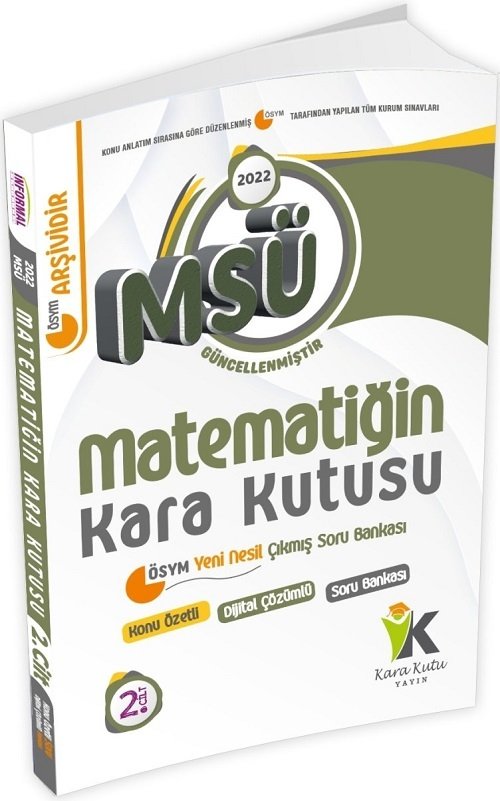 İnformal 2022 MSÜ Matematiğin Kara Kutusu 2. Cilt Çıkmış Sorular Soru Bankası İnformal Yayınları