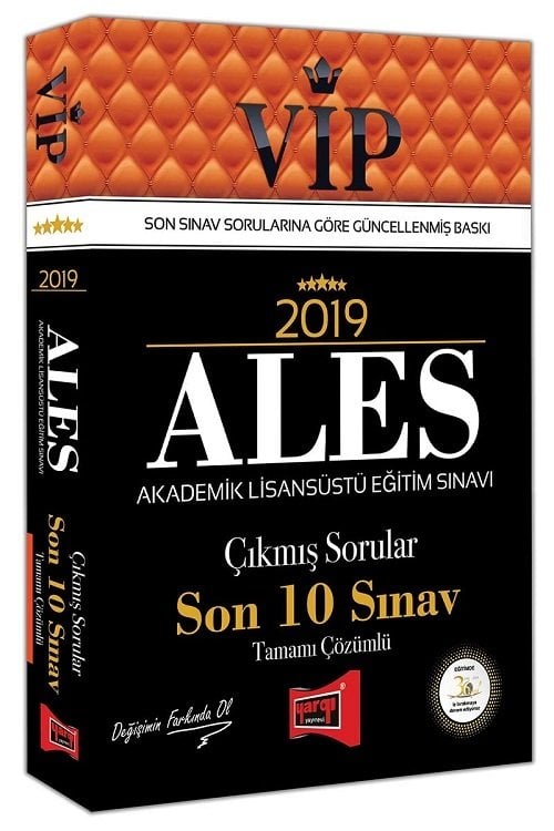 Yargı 2019 ALES VIP Çıkmış Sorular Son 10 Sınav Çözümlü Yargı Yayınları