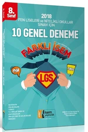 İsem 8. Sınıf LGS ve Fen Liseleri Sınavı 10 Genel Deneme İsem Yayınları