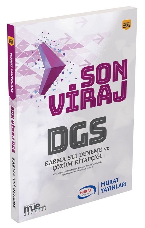 Murat 2019 DGS Son Viraj Karma 5 Deneme Çözümlü Murat Yayınları