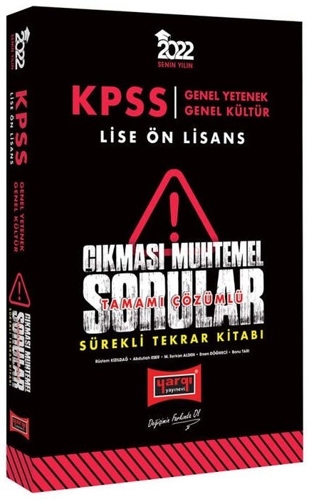 Yargı 2022 KPSS Lise Ön Lisans Çıkması Muhtemel Sorular Sürekli Tekrar Kitabı Yargı Yayınları