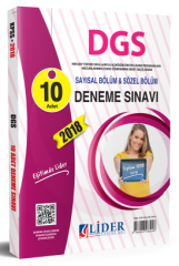 Lider 2018 DGS 10 Deneme Sınavı Lider Yayınları