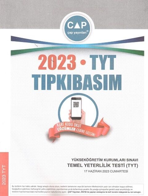 Çap Yayınları 2023 TYT Tıpkı Basım Çıkmış Sorular Çap Yayınları