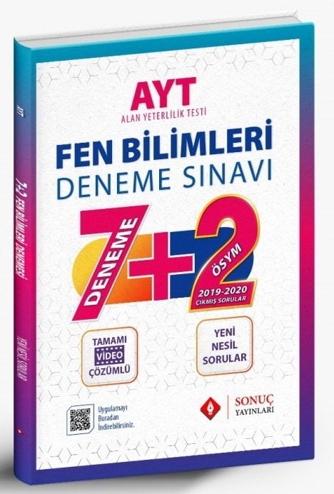 Sonuç YKS AYT Fen Bilimleri 7+2 Deneme Video Çözümlü Sonuç Yayınları