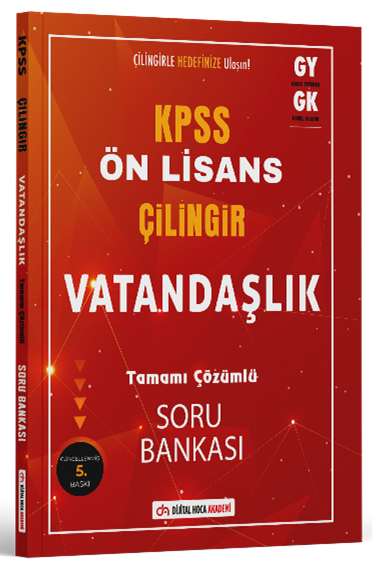 Dijital Hoca KPSS Ön Lisans Vatandaşlık Çilingir Soru Bankası Çözümlü Dijital Hoca Yayınları