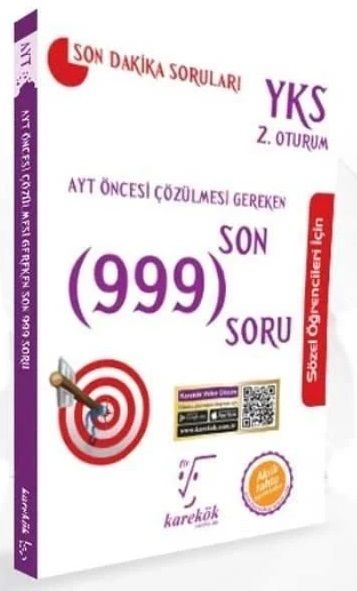 Karekök YKS AYT Öncesi Çözülmesi Gereken Sözel Son 999 Soru Bankası Karekök Yayınları