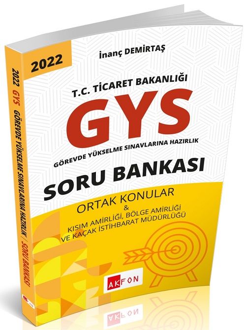 Akfon 2022 GYS TC Ticaret Bakanlığı Kısım Amirliği, Bölge Amirliği ve Kaçak İstihbarat Müdürlüğü Ortak Konular Soru Bankası Görevde Yükselme Akfon Yayınları