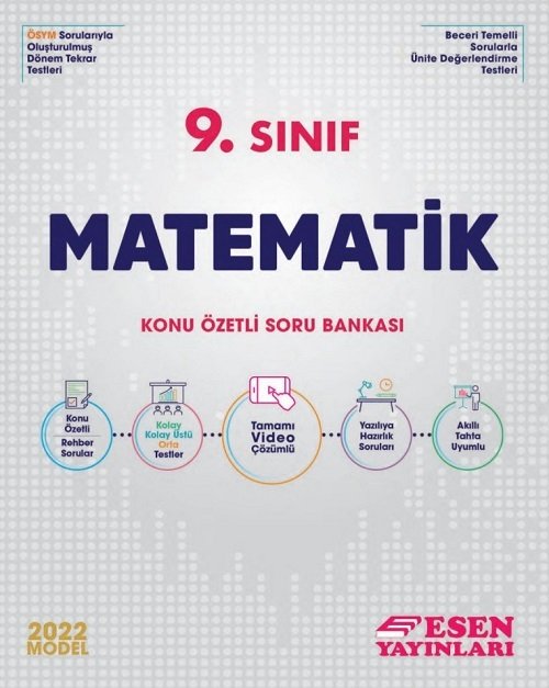 Esen 2022 9. Sınıf Matematik Konu Özetli Soru Bankası Esen Yayınları