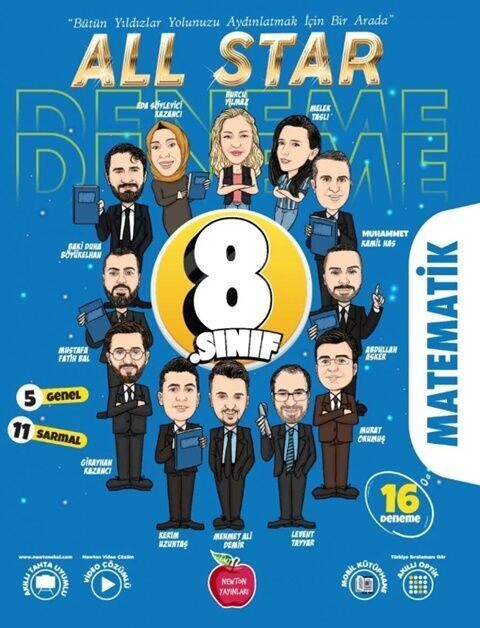 Newton 8. Sınıf Matematik All Star 16 Deneme Video Çözümlü Newton Yayınları