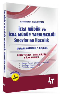 4T Yayınları İcra Müdür ve Yardımcılığı 5 Deneme Çözümlü 2. Baskı 4T Yayınları