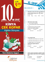 SÜPER FİYAT - Eğitim Dünyası 10. Sınıf Kimya Yaprak Test Çek Kopar Eğitim Dünyası Yayınları