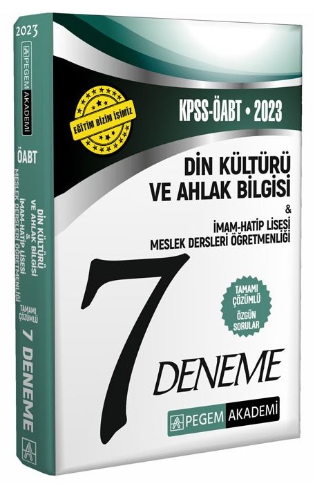 Pegem 2023 ÖABT Din Kültürü ve Ahlak Bilgisi Öğretmenliği 7 Deneme Çözümlü Pegem Akademi Yayınları