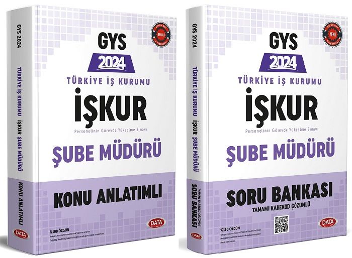 Data 2024 GYS İŞKUR Türkiye İş Kurumu Şube Müdürü Konu + Soru 2 li Set Görevde Yükselme Data Yayınları