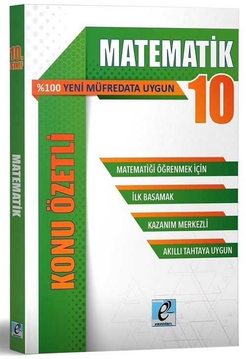 E-Kare 10. Sınıf Matematik Konu Özetli Soru Bankası E-Kare Yayınları