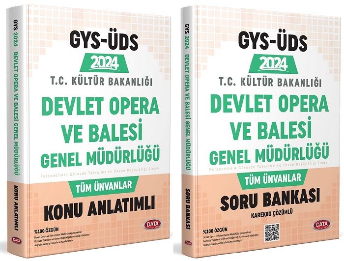 Data 2024 GYS ÜDS Kültür Bakanlığı Devlet Opera ve Balesi Genel Müdürlüğü Tüm Ünvanlar Konu + Soru Bankası 2 li Set Görevde Yükselme Data Yayınları