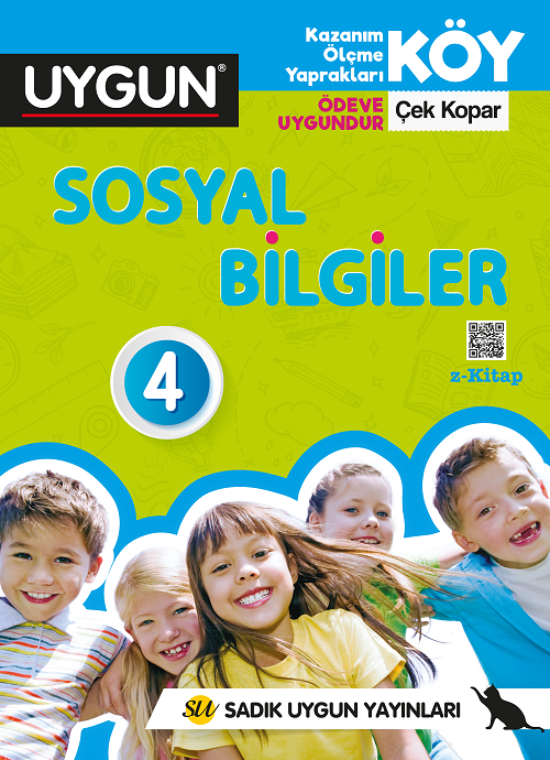 Sadık Uygun 4. Sınıf Sosyal Bilgiler KÖY Kazanım Ölçme Yaprakları Çek Kopart Test Sadık Uygun Yayınları