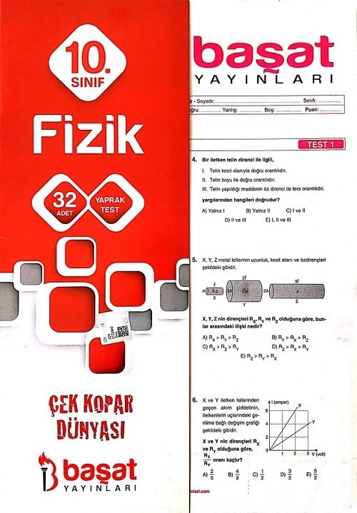 Başat 10. Sınıf Fizik 32 Yaprak Test Başat Yayınları