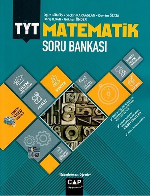 Çap Yayınları YKS TYT Matematik Soru Bankası Video Çözümlü Çap Yayınları