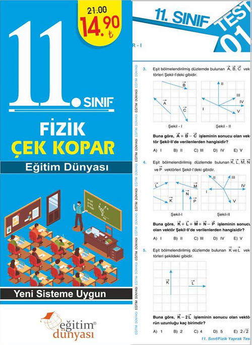 SÜPER FİYAT - Eğitim Dünyası 11. Sınıf Fizik Yaprak Test Çek Kopar Eğitim Dünyası Yayınları