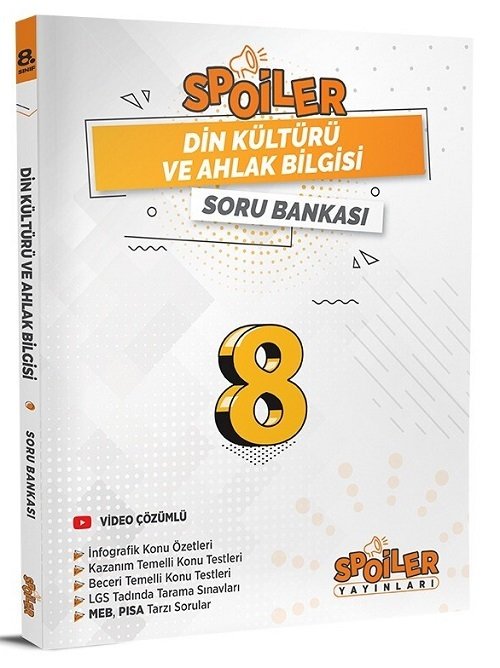 Spoiler 8. Sınıf Din Kültürü ve Ahlak Bilgisi Spoiler Soru Bankası Spoiler Yayınları