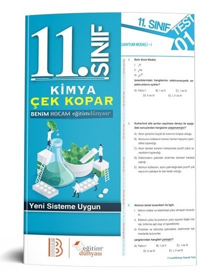 SÜPER FİYAT - Eğitim Dünyası 11. Sınıf Kimya Yaprak Test Çek Kopar Eğitim Dünyası Yayınları