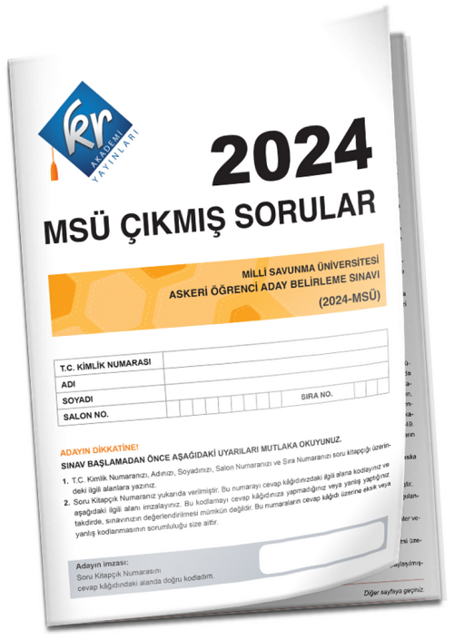 KR Akademi 2024 MSÜ Tıpkı Basım Çıkmış Sorular KR Akademi Yayınları