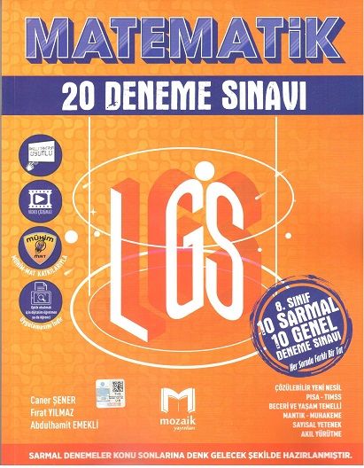 Mozaik 8. Sınıf LGS Matematik 20 Deneme Mozaik Yayınları