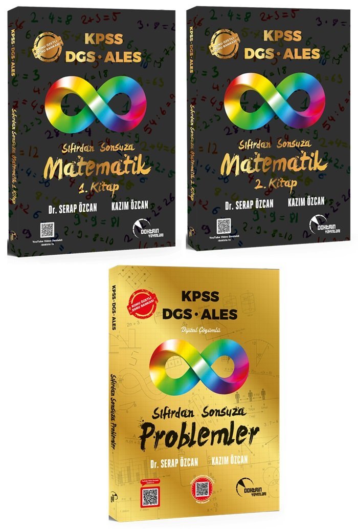 Doktrin KPSS DGS ALES Sıfırdan Sonsuza Matematik 1-2 + Problemler Konu Özetli Soru Bankası 3 lü Set - Kazım Özcan Doktrin Yayınları