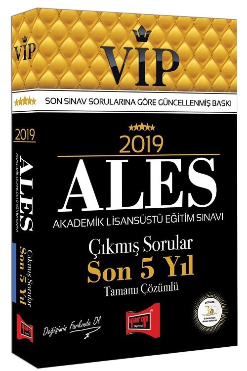 Yargı 2019 ALES VIP Çıkmış Sorular Son 5 Yıl Çözümlü Yargı Yayınları