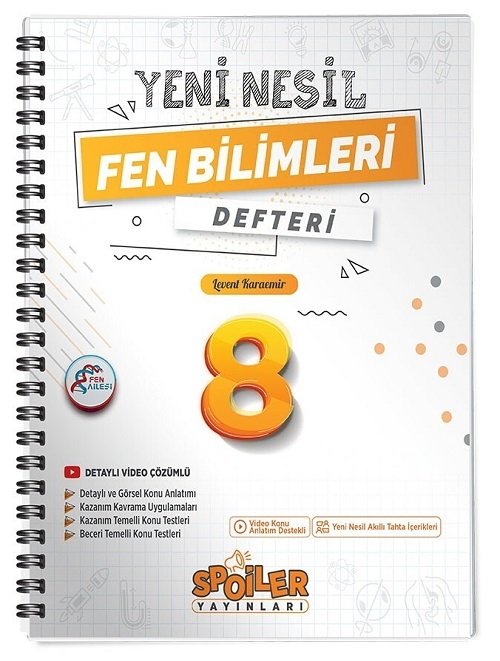 Spoiler 8. Sınıf Fen Bilimleri Yeni Nesil Defteri Spoiler Yayınları