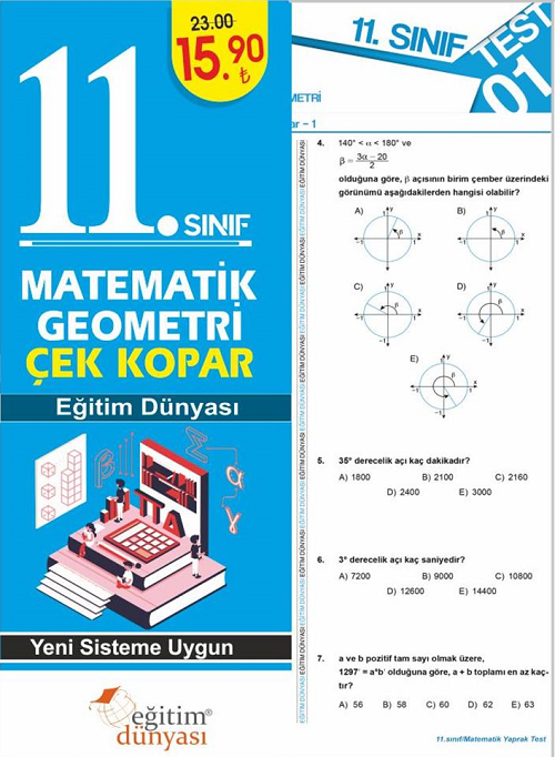 SÜPER FİYAT - Eğitim Dünyası 11. Sınıf Matematik Geometri Yaprak Test Çek Kopar Eğitim Dünyası Yayınları