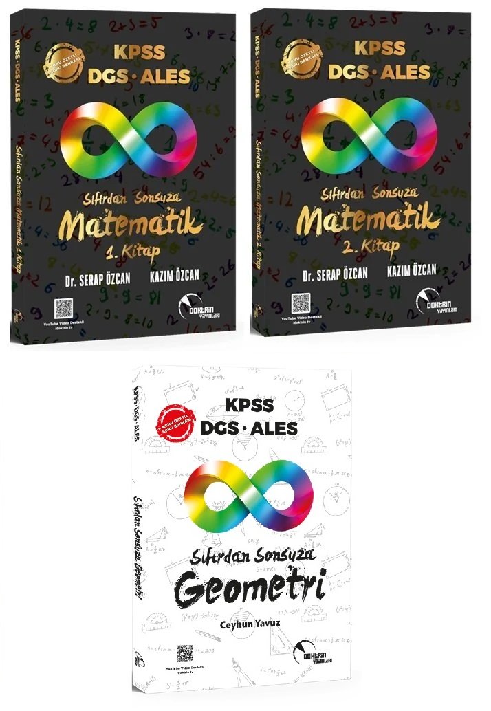 Doktrin KPSS DGS ALES Sıfırdan Sonsuza Matematik 1-2 + Geometri Konu Özetli Soru Bankası 3 lü Set Doktrin Yayınları