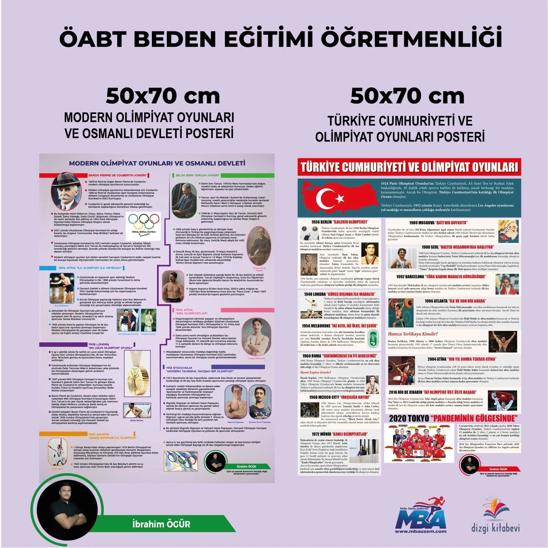 Dizgi Kitap ÖABT Beden Eğitimi Öğretmenliği Olimpiyat Oyunları Posterleri - İbrahim Ögür Dizgi Kitap Yayınları