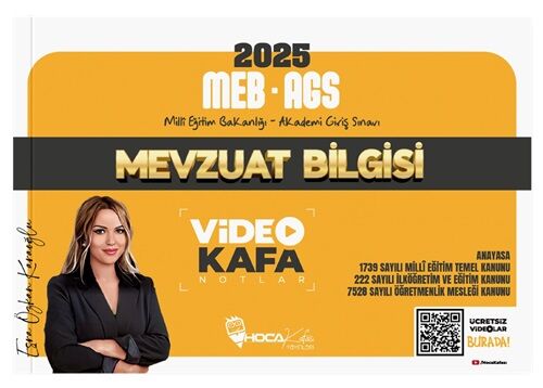 Hoca Kafası 2025 MEB-AGS Mevzuat Bilgisi Video Kafa Notlar - Esra Özkan Karaoğlu Hoca Kafası Yayınları