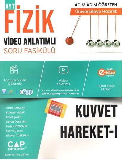 Çap Yayınları YKS AYT Fizik Kuvvet Hareket-1 Video Çözümlü Çap Yayınları