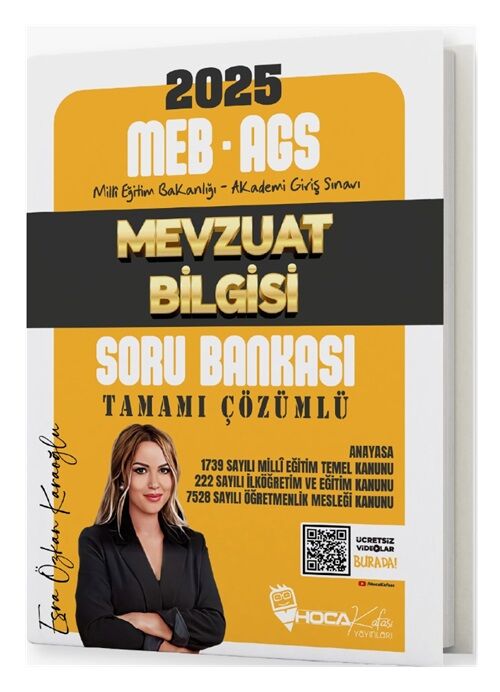 Hoca Kafası 2025 MEB-AGS Mevzuat Bilgisi Soru Bankası Çözümlü - Esra Özkan Karaoğlu Hoca Kafası Yayınları