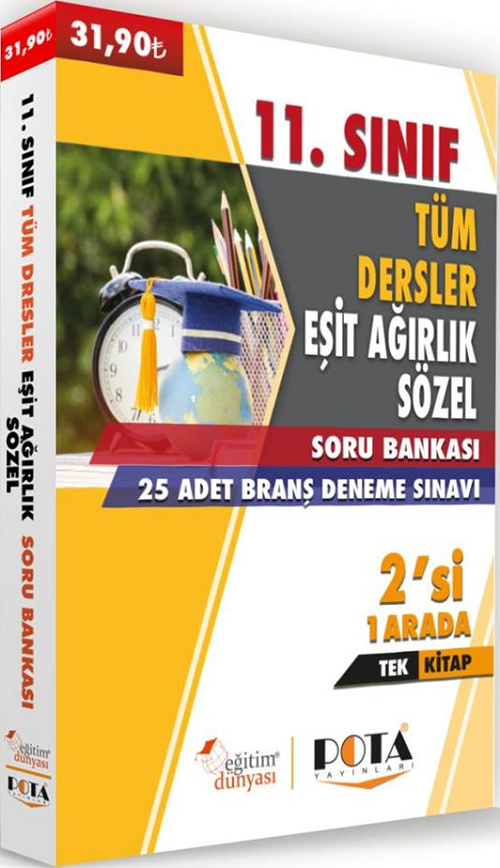 SÜPER FİYAT - Eğitim Dünyası 11. Sınıf Tüm Dersler Eşit Ağırlık-Sözel Soru Bankası ve 25 Deneme 2 si 1 Arada Eğitim Dünyası Yayınları