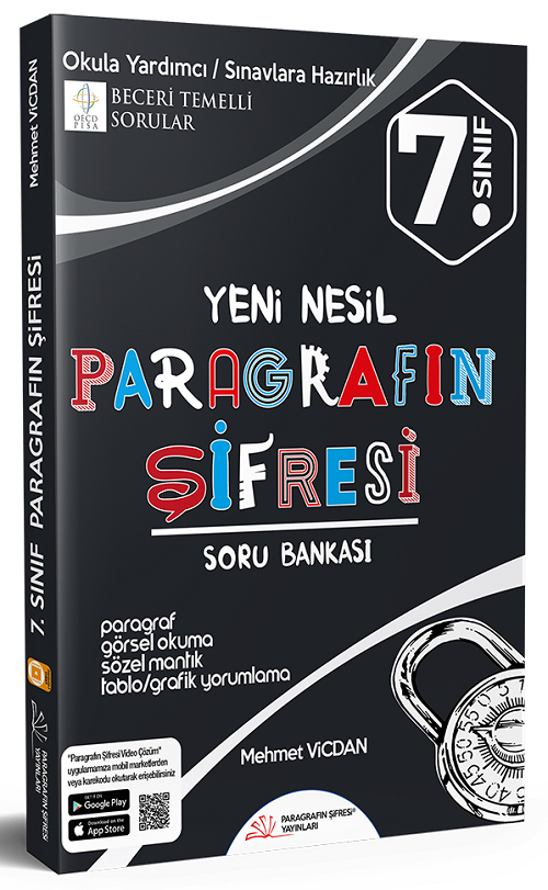 Paragrafın Şifresi 7. Sınıf Paragraf Yeni Nesil Soru Bankası - Mehmet Vicdan Paragrafın Şifresi Yayınları