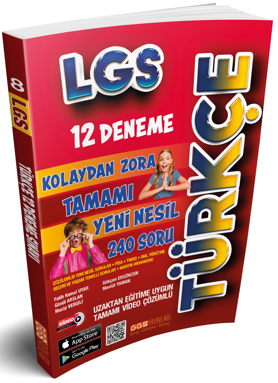 GGS Yayınları 8. Sınıf LGS Türkçe Kolaydan Zora 12 Deneme GGS Yayınları