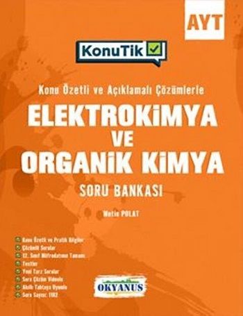 Okyanus YKS AYT Elektrokimya ve Organik Kimya KonuTik Konu Özetli Soru Bankası Okyanus Yayınları