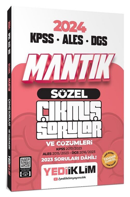 Yediiklim 2024 KPSS ALES DGS Sözel Mantık Çıkmış Sorular ve Çözümleri Yediiklim Yayınları