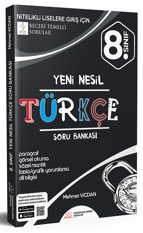 Paragrafın Şifresi 8. Sınıf Türkçe Yeni Nesil Soru Bankası - Mehmet Vicdan Paragrafın Şifresi Yayınları