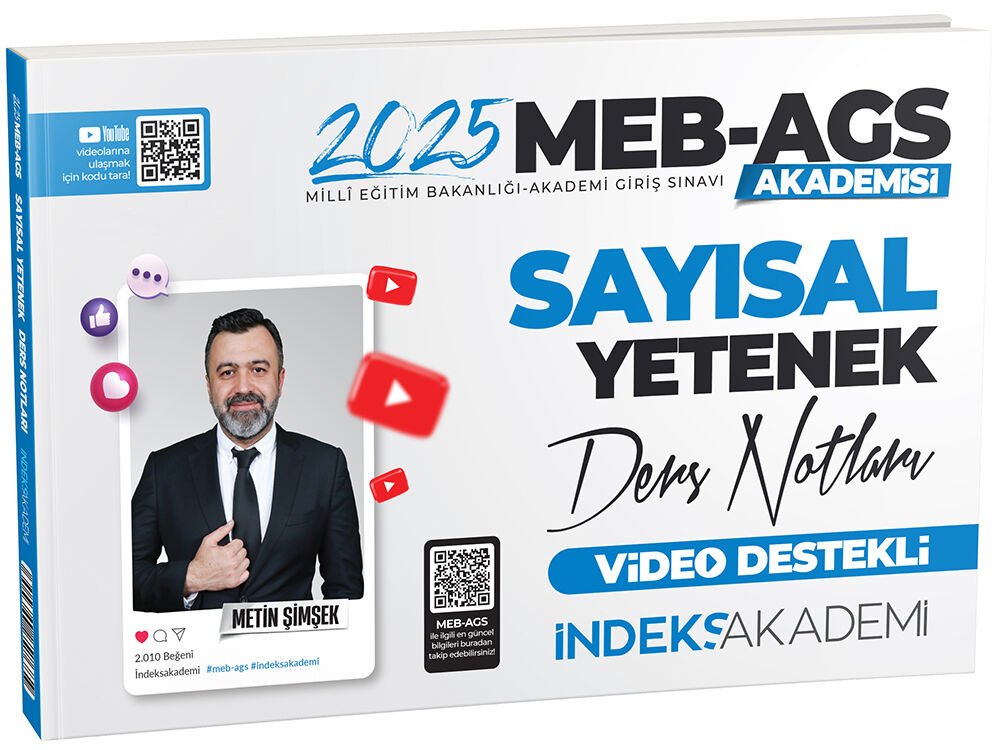 İndeks Akademi 2025 MEB-AGS Akademisi Sayısal Yetenek Video Ders Notları - Metin Şimşek İndeks Akademi Yayıncılık