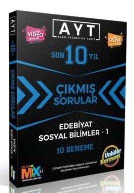 Ünlüler YKS AYT Edebiyat Sosyal Bilimler-1 Son 10 Yıl Çıkmış Sorular 10 Deneme Ünlüler Yayınları