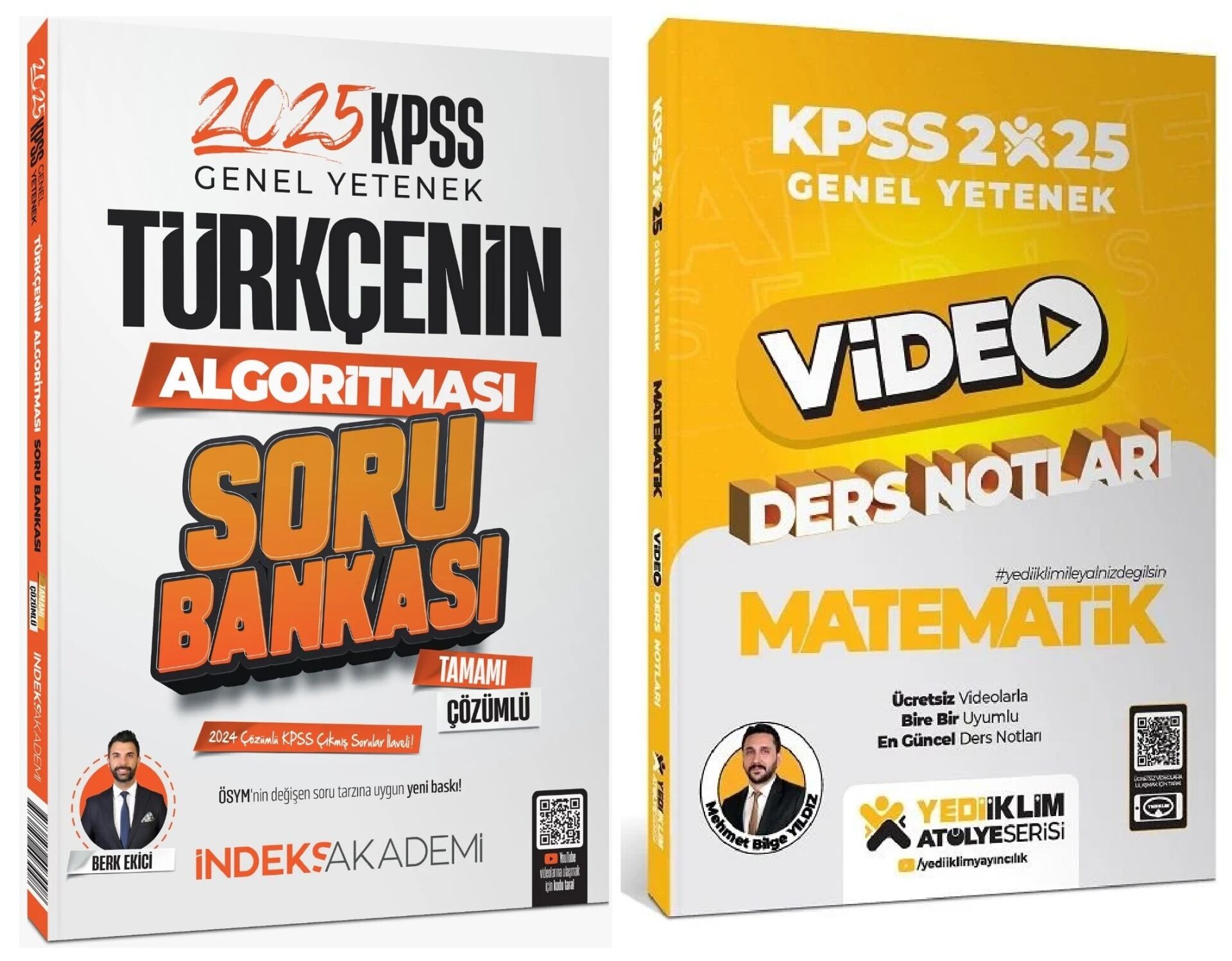 Yediiklim + İndeks 2025 KPSS Matematik Atölye Video Ders Notları + Türkçe Soru Bankası 2 li Set - Mehmet Bilge Yıldız Yediiklim + İndeks Akademi Yayınları