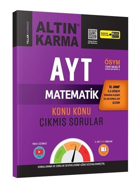 Altın Karma YKS AYT Matematik 12. Sınıf İlk Dönem Konu Konu Çıkmış Sorular Video Çözümlü Altın Karma Yayınları