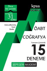 SÜPER FİYAT - Pegem 2018 ÖABT Coğrafya 15 Deneme Çözümlü Pegem Akademi Yayınları